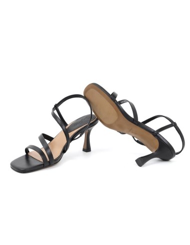 Zapato de Vestir de piel con tiras color negro