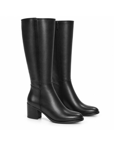 Black leather Women's high boots