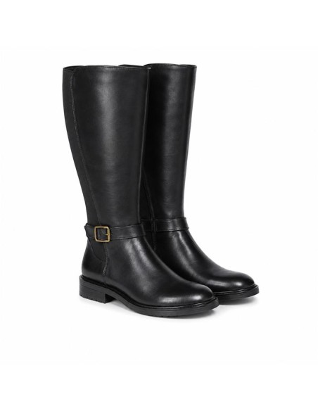 Botas de mujer de piel con hebilla color negro