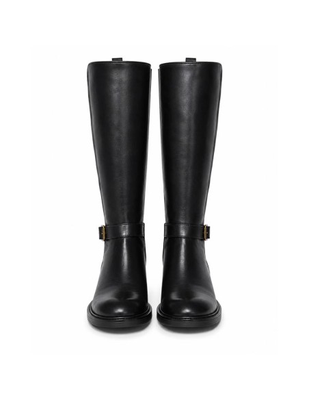 Botas de mujer de piel con hebilla color negro