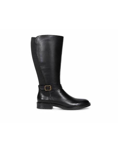 Botas de mujer de piel con hebilla color negro