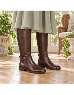 bottes femme de peau marron W-NOLARIS-BROWN