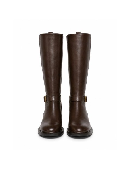 Brown leather Women's high boots