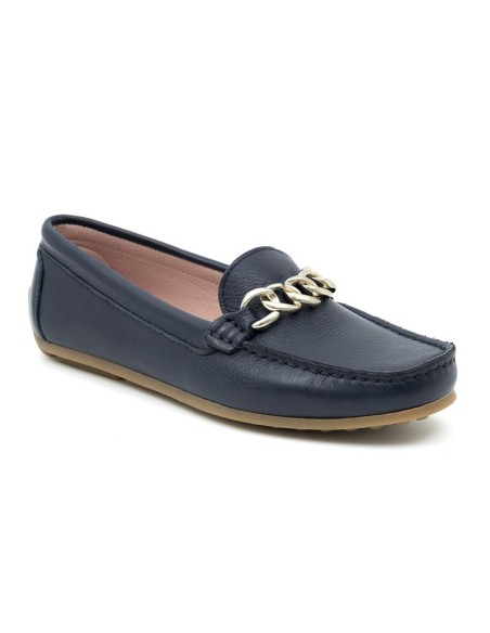 femmes mocassins de peau bleu W-PAKIZE-MARINO