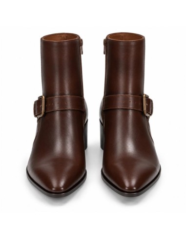 bottines femme de peau marron W-POLANTE-BROWN
