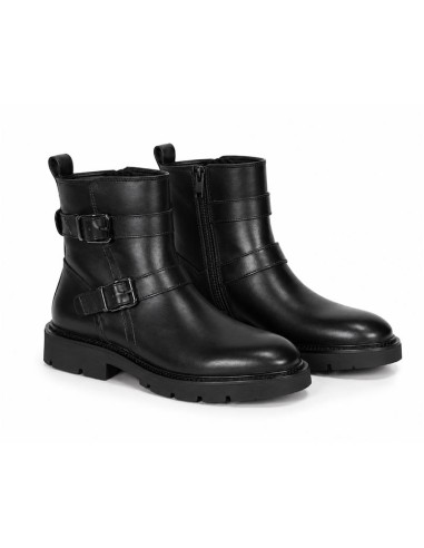 Black leather women's boots