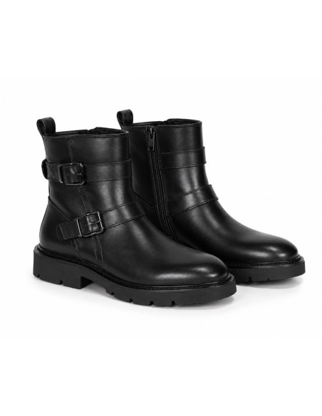 Black leather women's boots