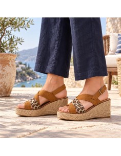 Espadrilles femme de peau cuir W-SADORA-CUERO