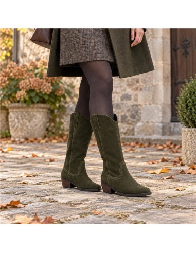 bottes femme suède vert W-SAMILA-GREEN