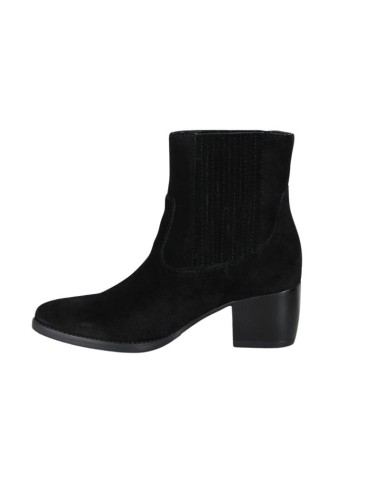 Botines de mujer de ante liso color negro