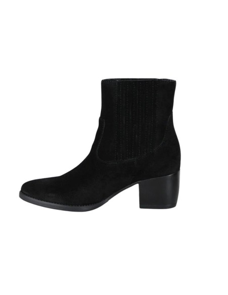 Botines de mujer de ante liso color negro