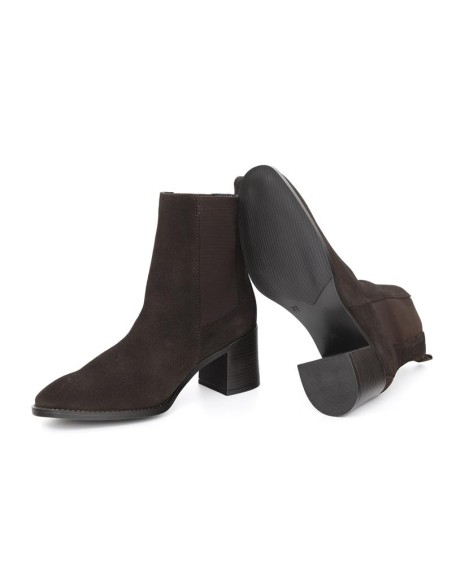 bottines femme de peau marron W-SANDORA-BROWN