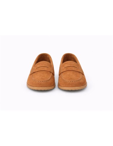 Brown suede women's moccasins