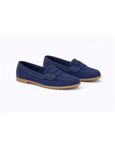 femmes mocassins suède bleu W-SANUCA-NAVY