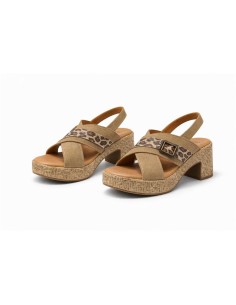 Beige leather women's sandals 2