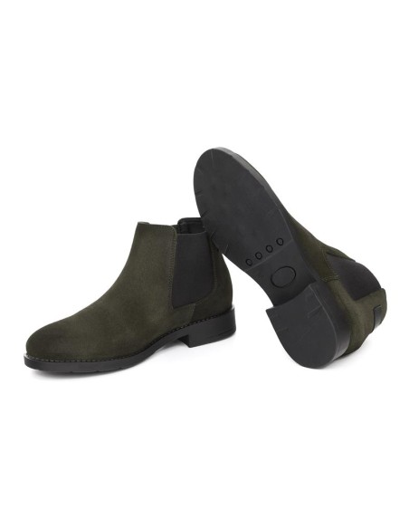 bottines femme suède et cuir vert W-SARILA-GREEN