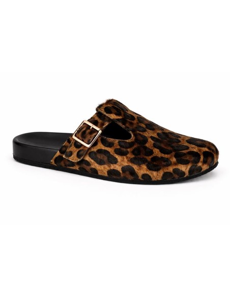 Brown leather women's sandals