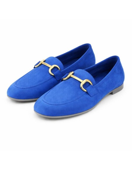 femmes mocassins suède bleu W-SEMUNA-BLUE