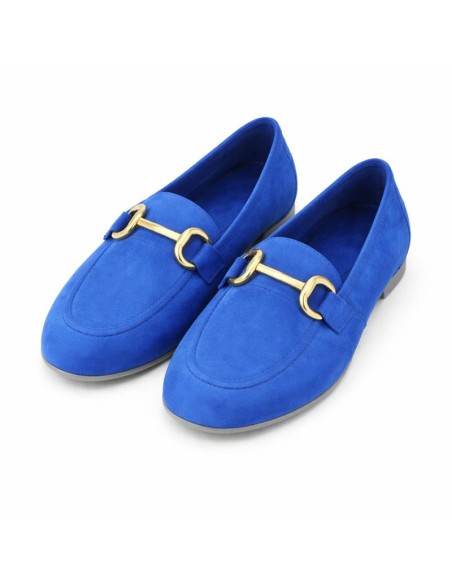 femmes mocassins suède bleu W-SEMUNA-BLUE