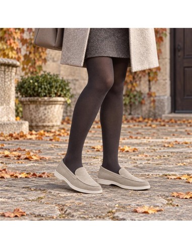 femmes mocassins suède beige W-SENIRO-BEIGE