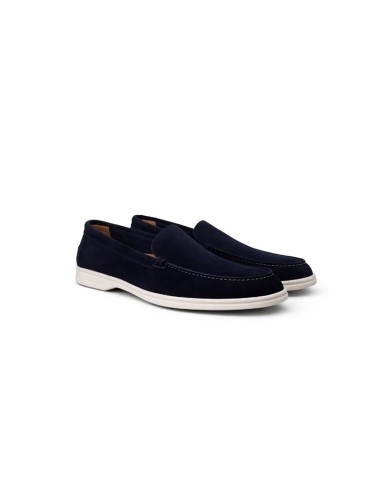 Mocasines de mujer de ante liso color azul