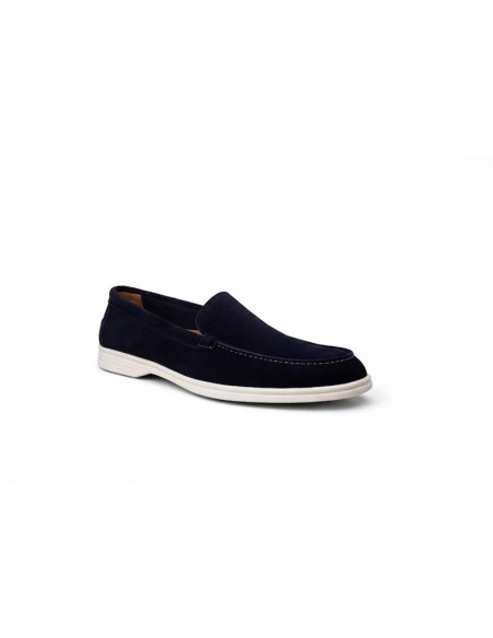 Mocasines de mujer de ante liso color azul