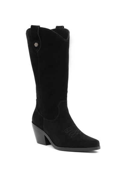 Botas de mujer de ante liso color negro