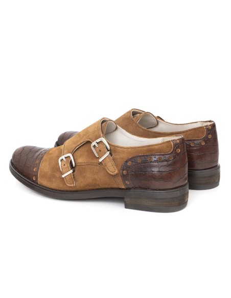 chaussures habillées femme combiné avec la peau beige W-SERINA-BEIGE