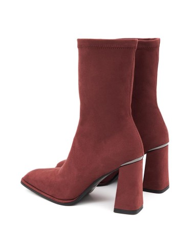 Botas de mujer de ante liso color burdeos