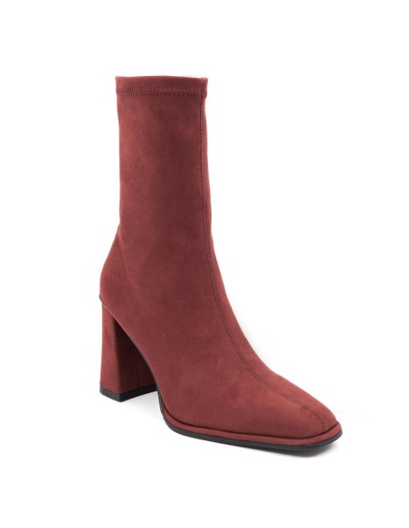 Botas de mujer de ante liso color burdeos