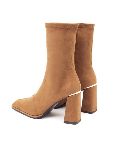 Botas de mujer de ante liso color cuero