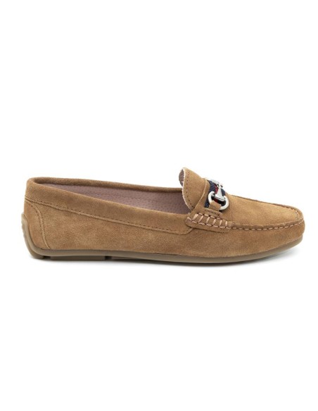 Light Brown suede women's moccasins