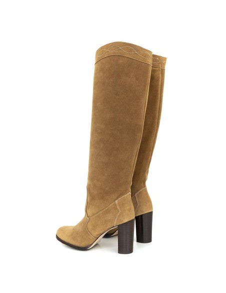 Botas de mujer de ante afelpado color beige