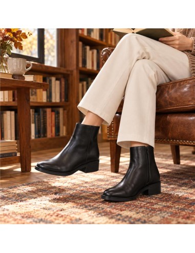 bottines femme de peau le noir W-UNARA-BLACK