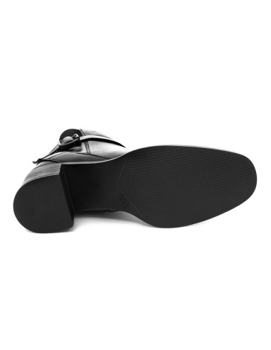 Black leather women's boots