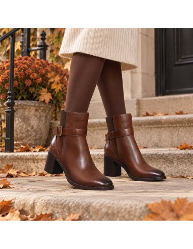 Brown leather women's boots