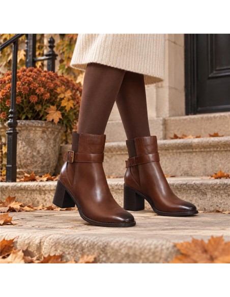 bottines femme de peau marron W-ZALIOR-BROWN