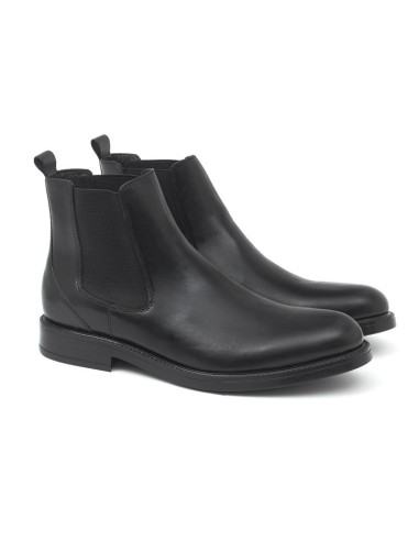 Black leather chelsea boots