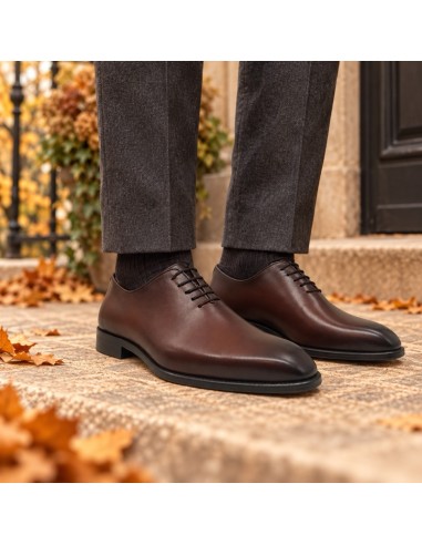Oxford de piel liso color cuero