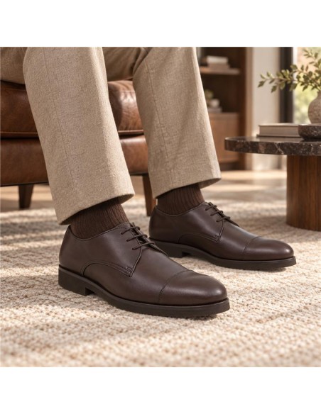 Derby de peau marron FRAK-MARRON