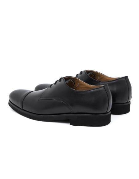 Black leather derby