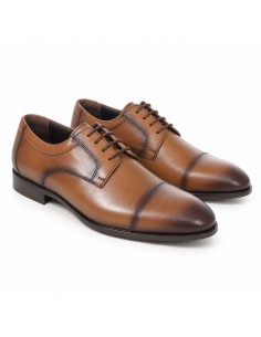 Derby de piel con costura color cuero 2