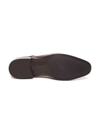 Derby de piel con costura color cuero