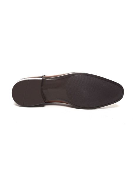 Derby de piel con costura color cuero