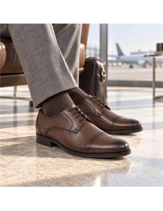 Derby de peau marron JUMIN-BROWN