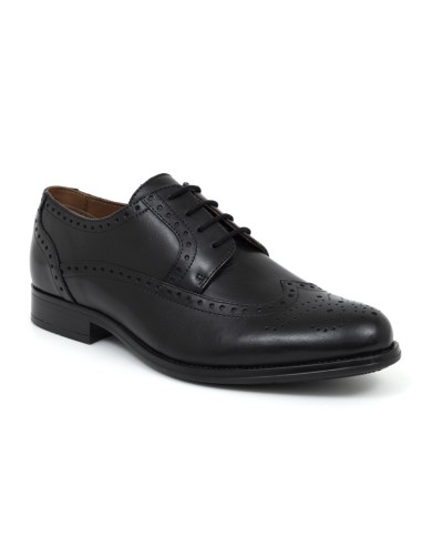Black leather derby