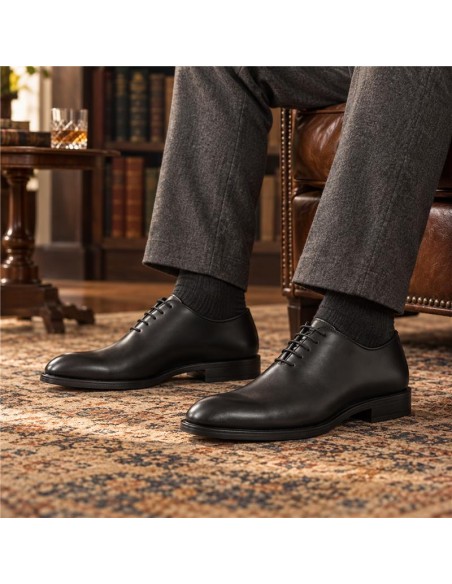 Oxford de piel liso color negro