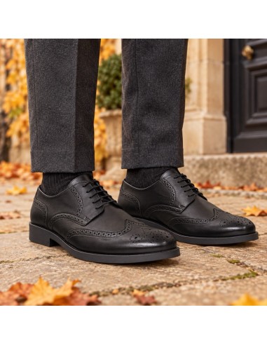 Black leather derby