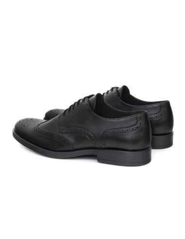 Black leather derby