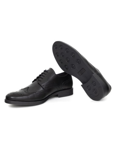 Black leather derby